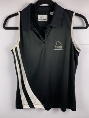 EP Pro Tiburon Naples Golf Sleeveless Polo Black Small 1/4 Zip